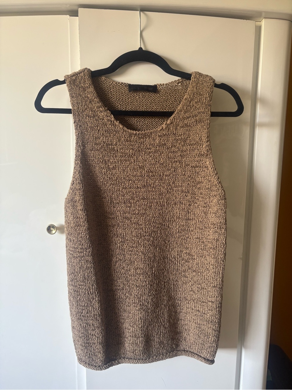 Zara Beige Brown Knit Tank Top